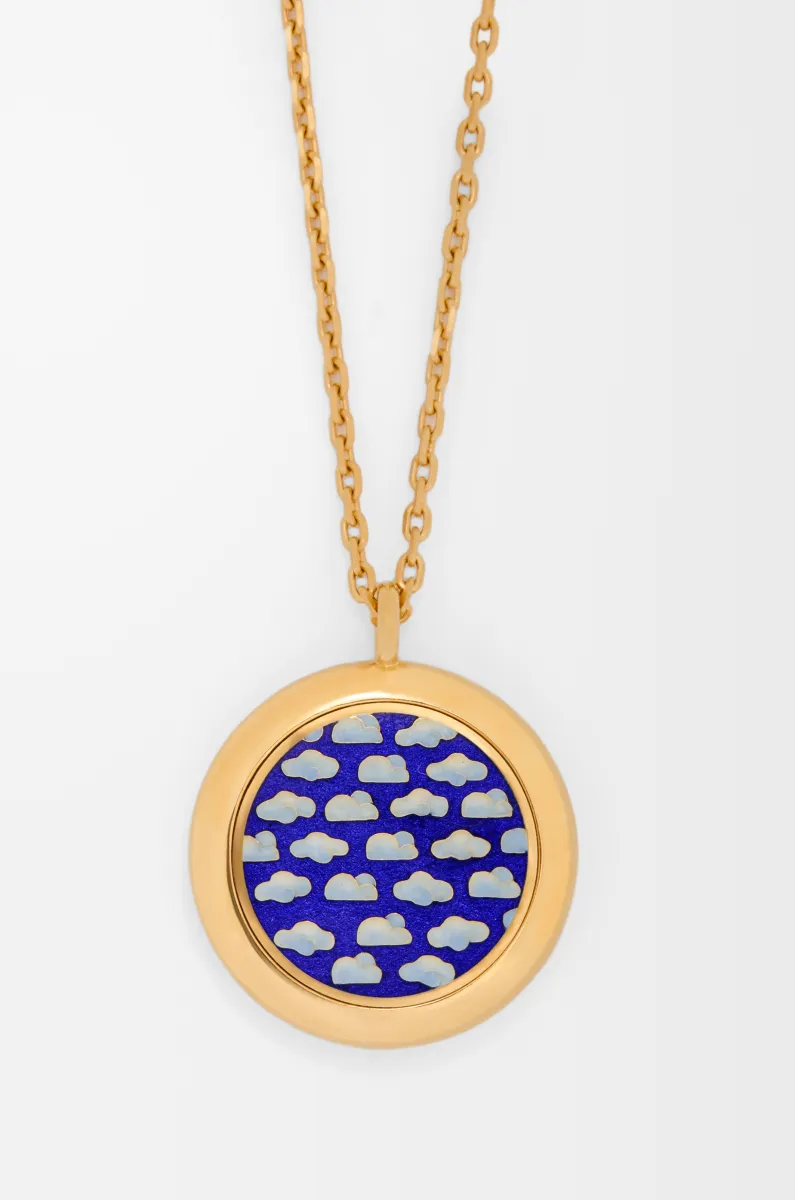 银质云朵景泰蓝项链