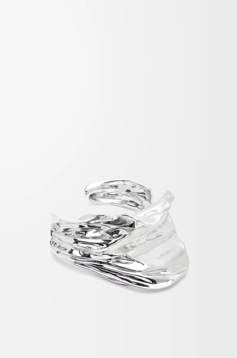 银质 Pleated Fan 耳环