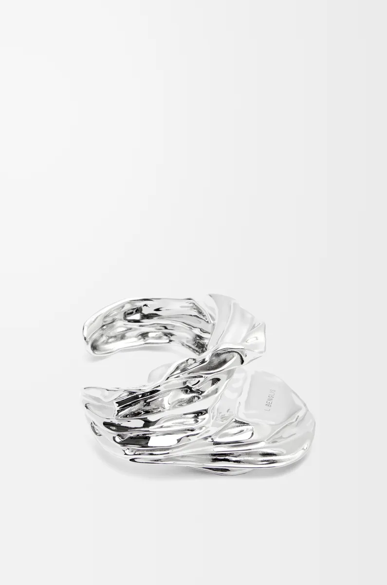 银质 Pleated Fan 耳环