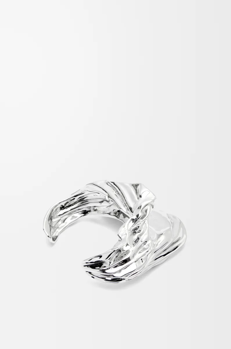 银质 Pleated Fan 耳环