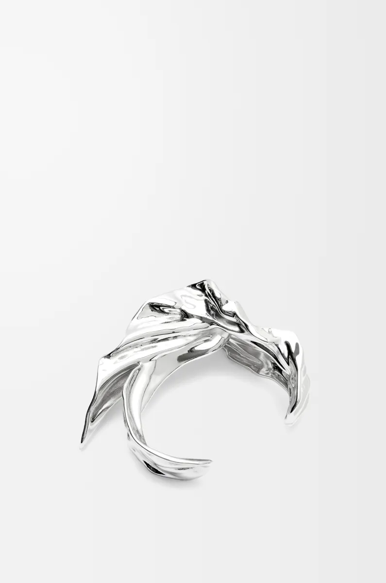 银质 Pleated Fan 耳环