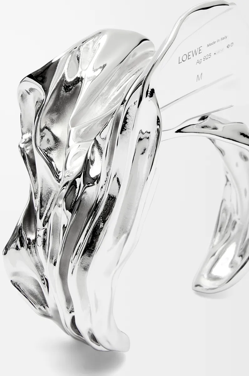 银质 Pleated Fan 耳环