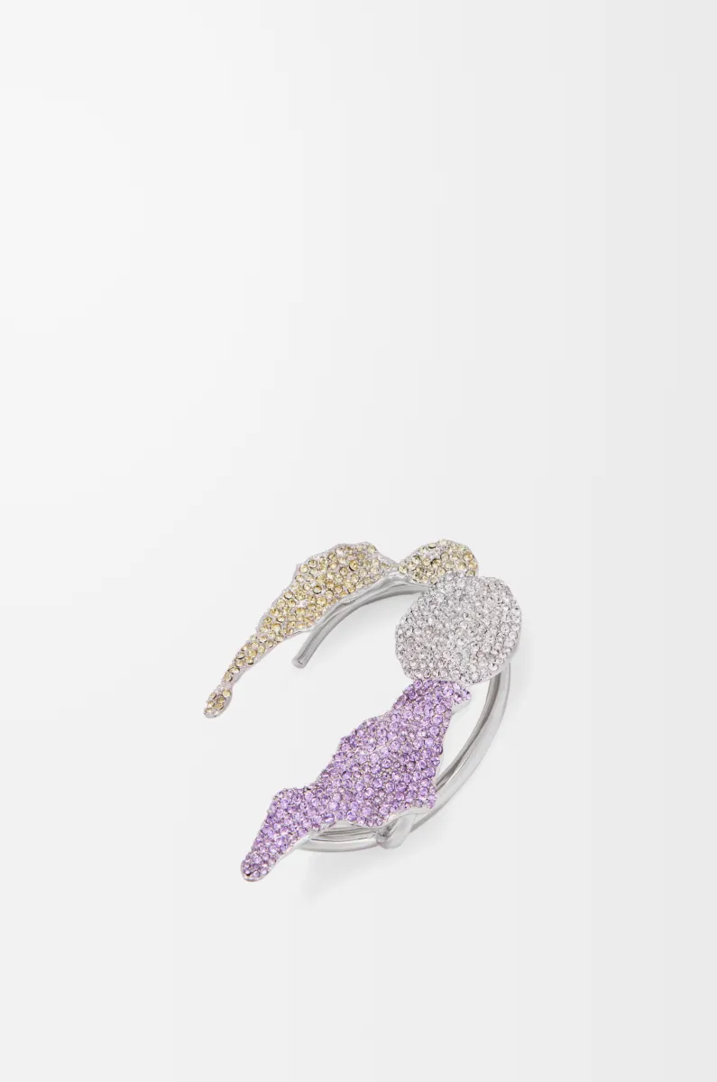 银质和水晶 Glitter Fragment 耳环 