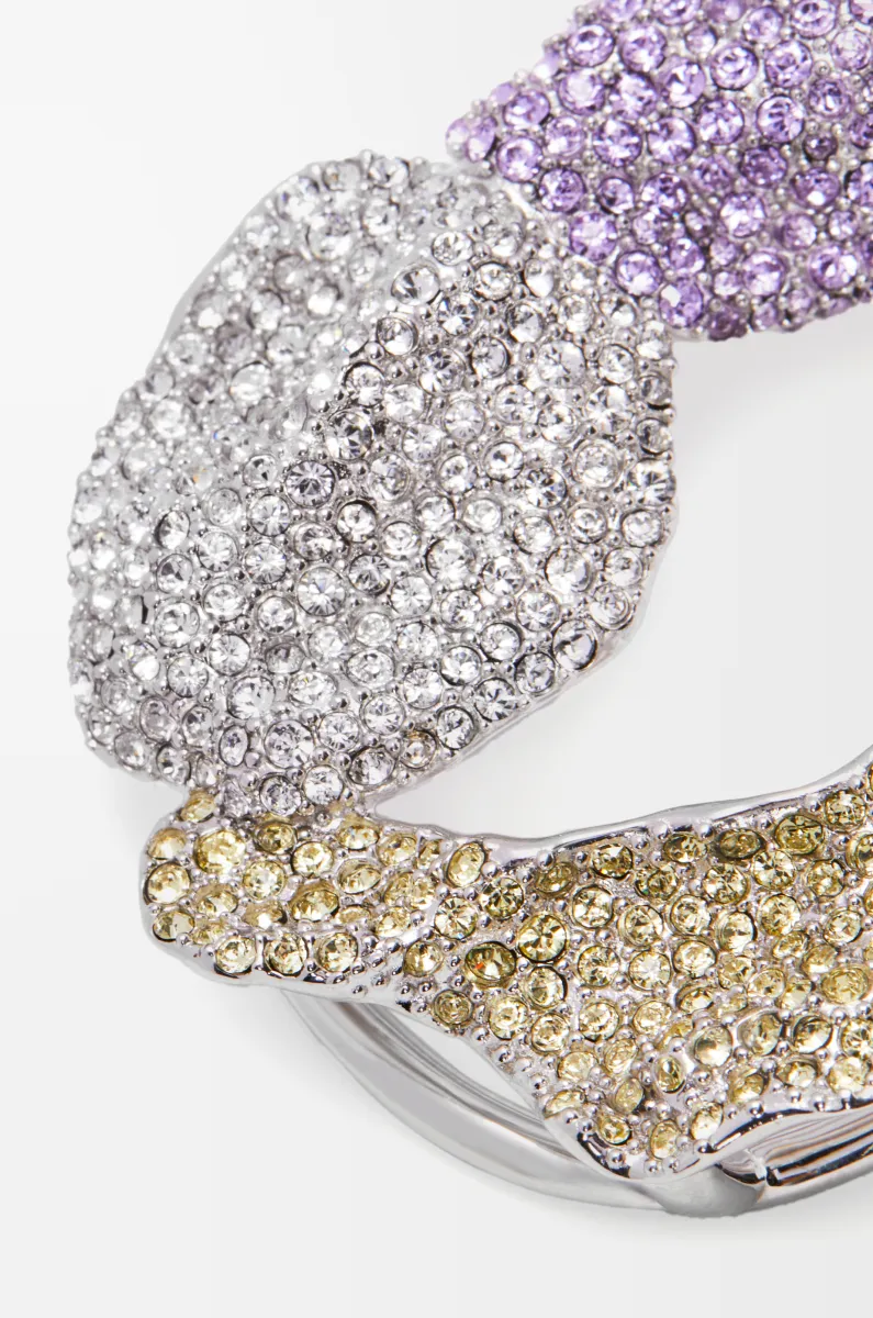 银质和水晶 Glitter Fragment 耳环 