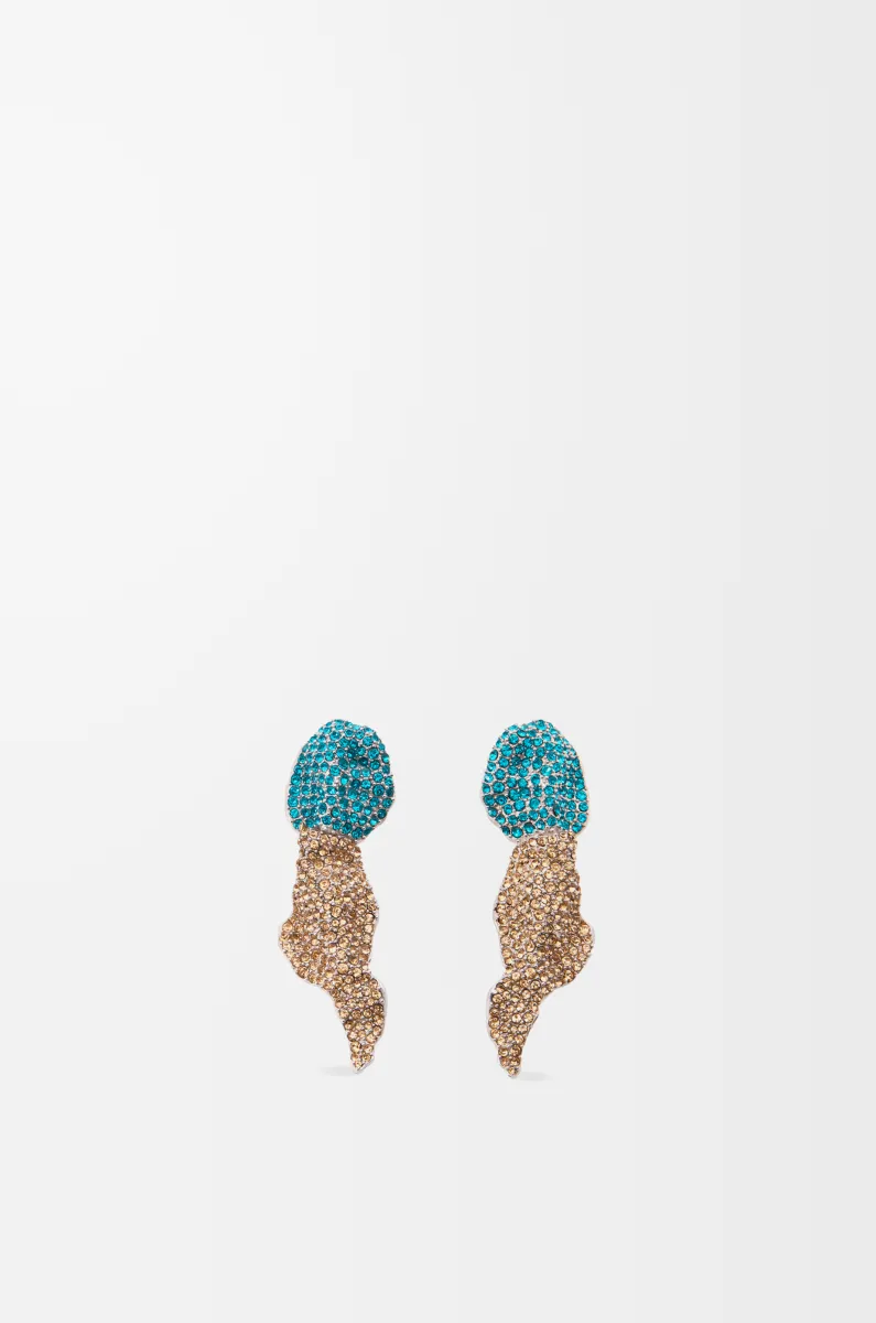 银质和水晶 Glitter Fragment 耳环