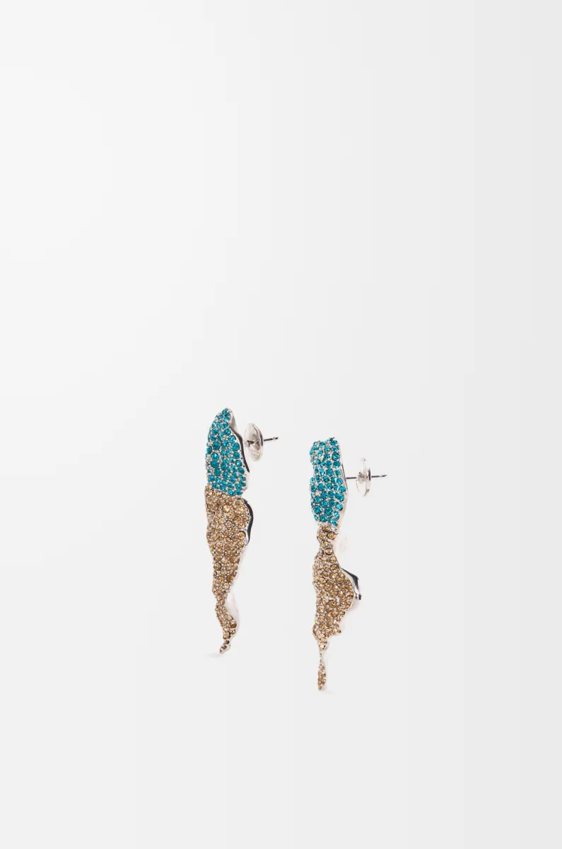 银质和水晶 Glitter Fragment 耳环