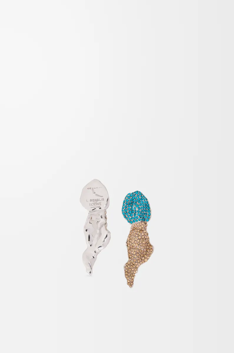 银质和水晶 Glitter Fragment 耳环