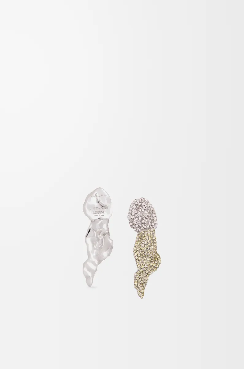 银质和水晶 Glitter Fragment 耳环