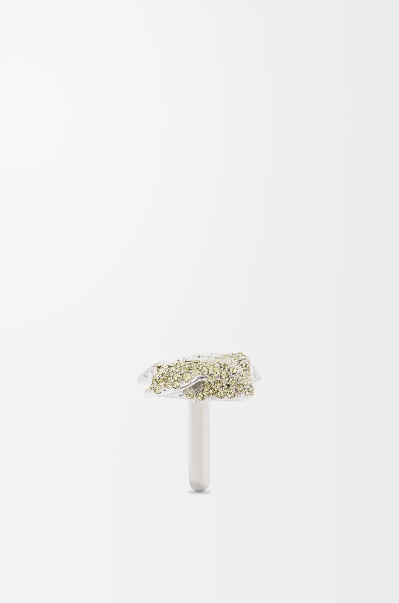 银质和水晶 Glitter Fragment 双环戒指