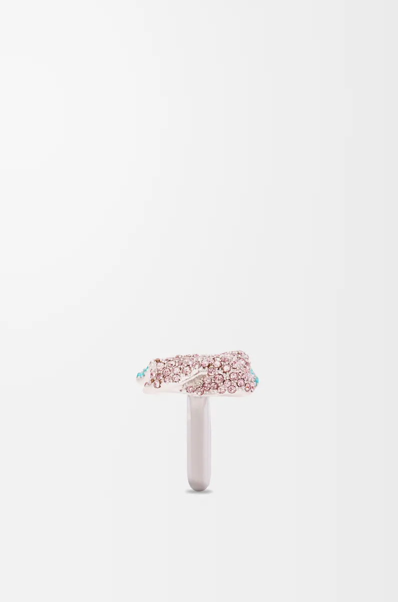 银质和水晶 Glitter Fragment 双环戒指