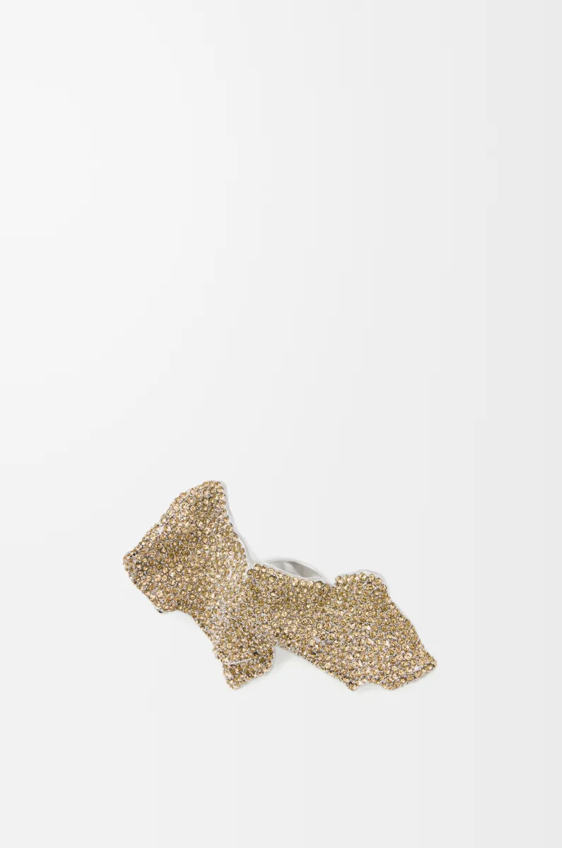 大号银质和水晶 Glitter Fragment 戒指 