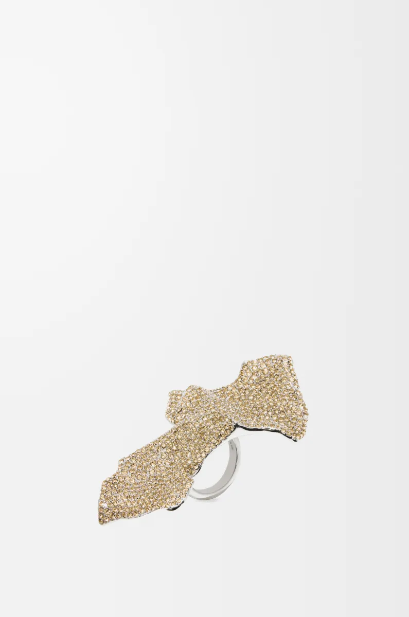 大号银质和水晶 Glitter Fragment 戒指 