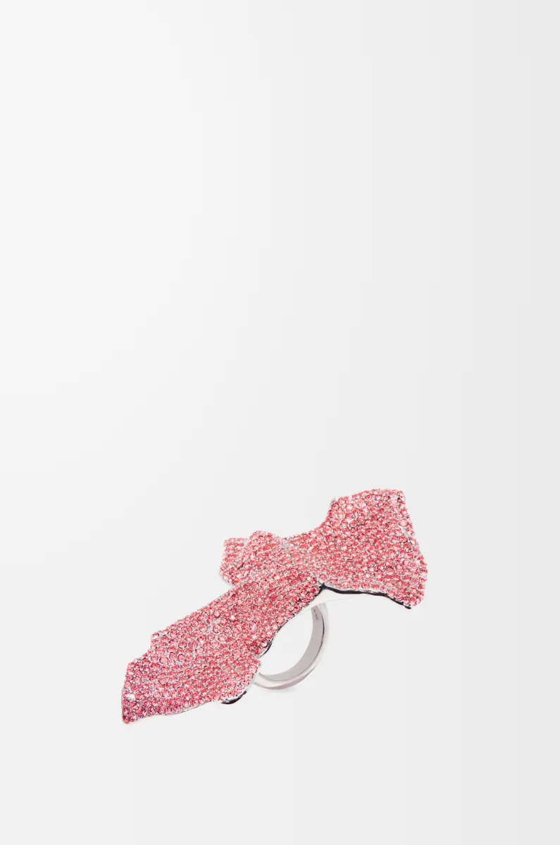 大号银质和水晶 Glitter Fragment 戒指 