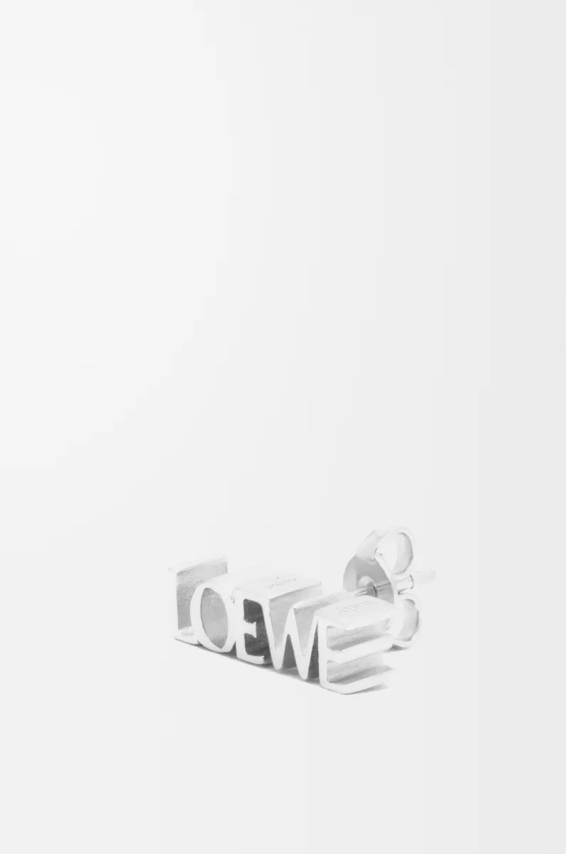 银质 LOEWE 几何单只耳环