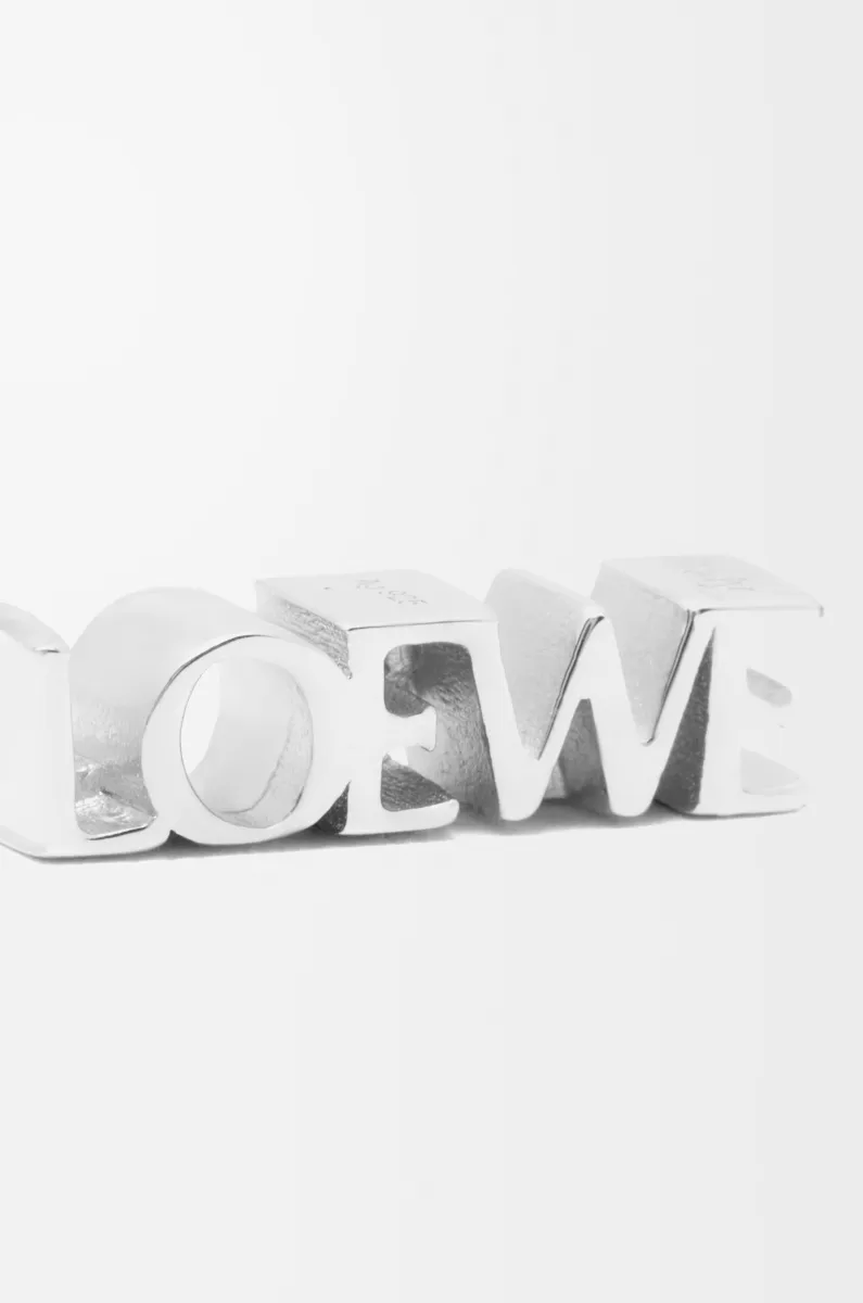 银质 LOEWE 几何单只耳环