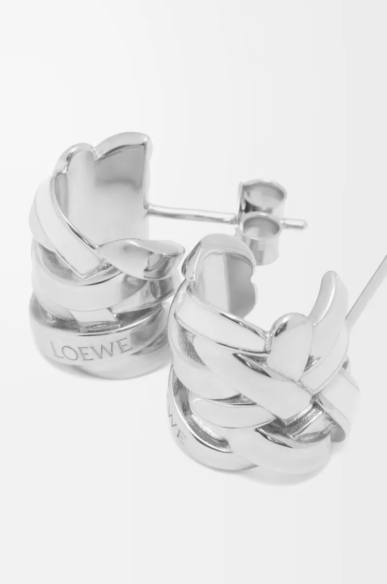 小号银质和珐琅 Nest 环状耳环