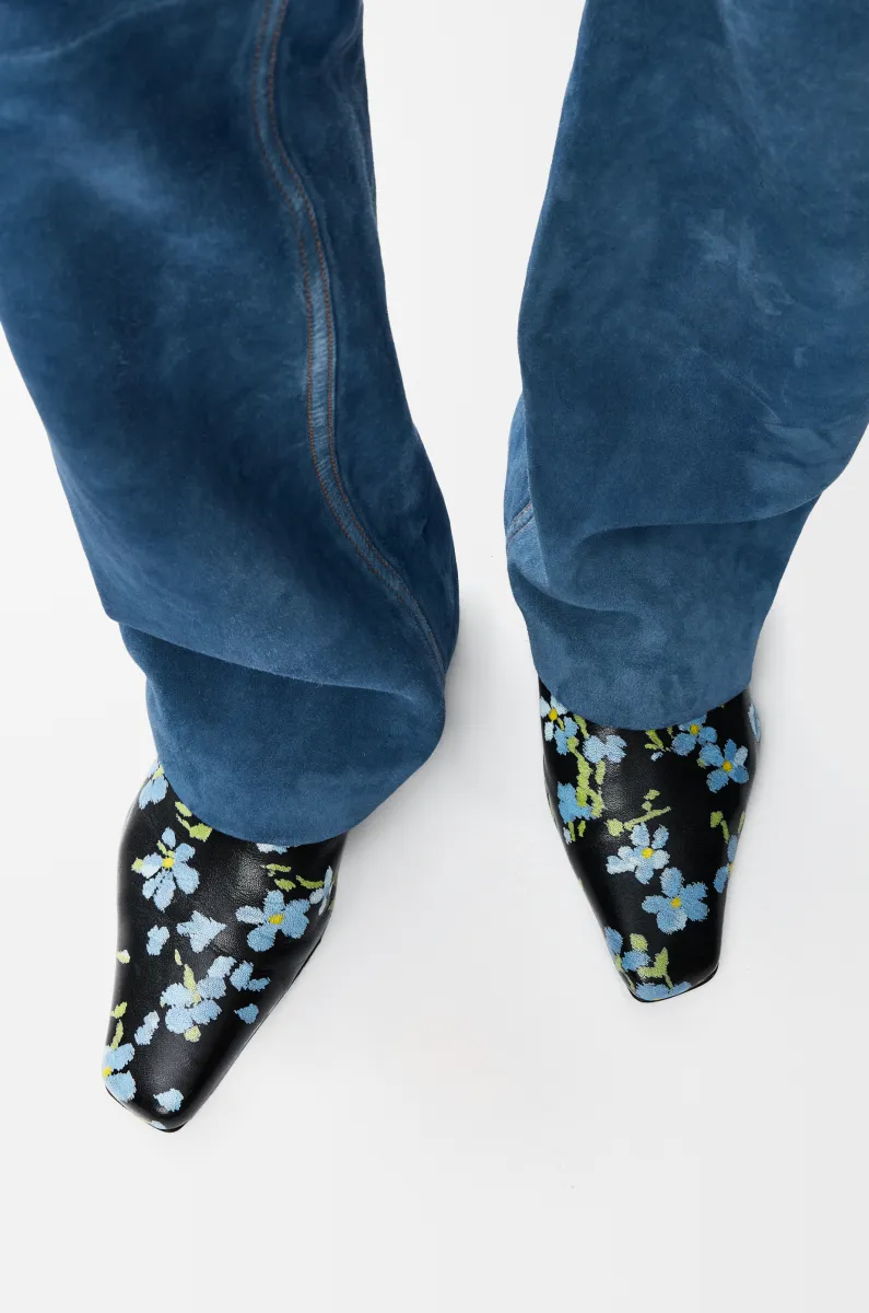 Emily 印花羊皮革穆勒鞋