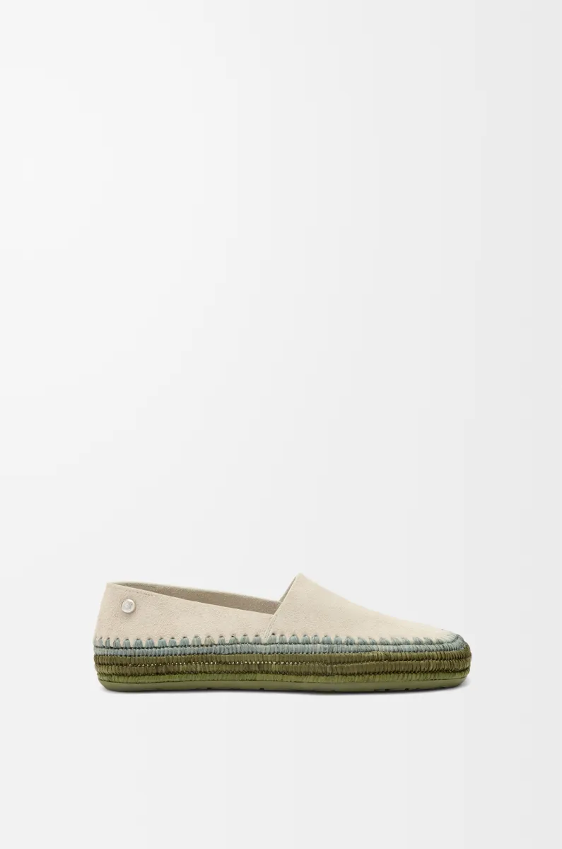 绒面革和拉菲草 Rio 拖鞋