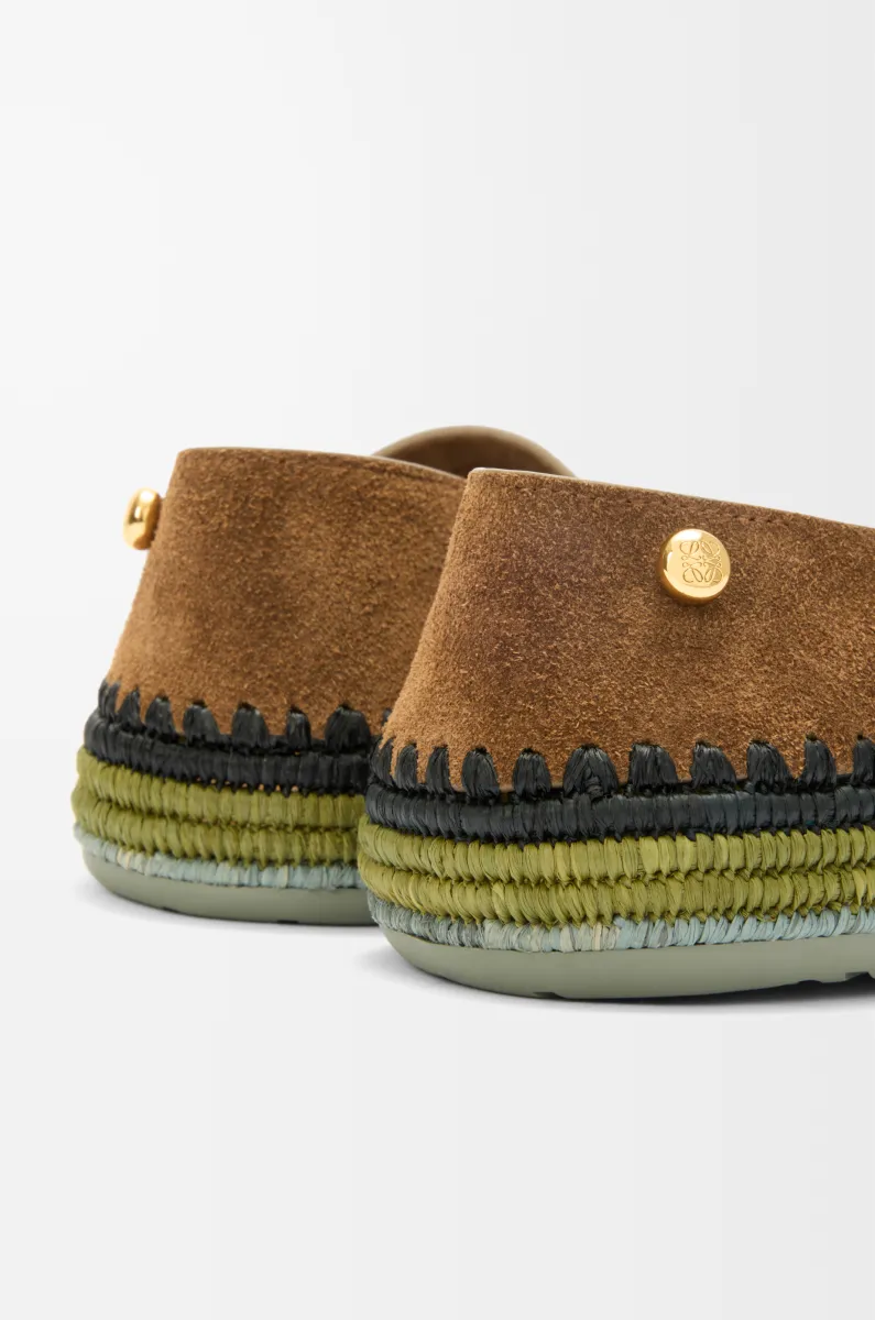 绒面革和拉菲草 Rio 拖鞋