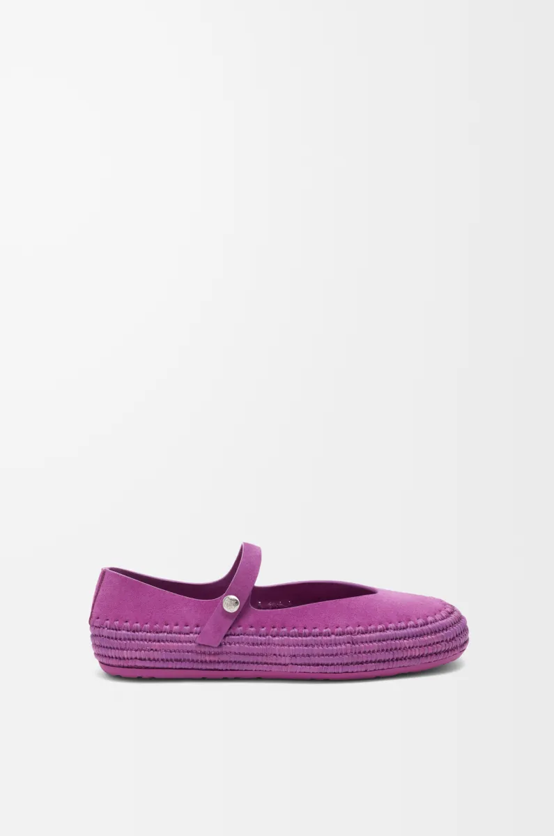 绒面革和拉菲草 Rio 玛丽珍鞋