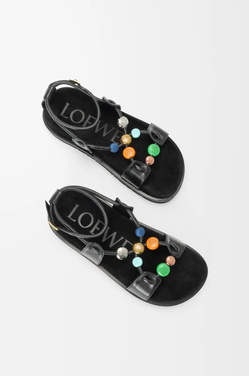 纳帕羊皮革 Pebble Beads fussbett 凉鞋