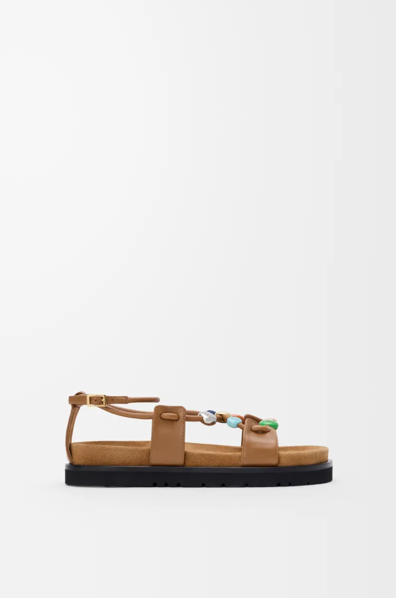 纳帕羊皮革 Pebble Beads fussbett 凉鞋