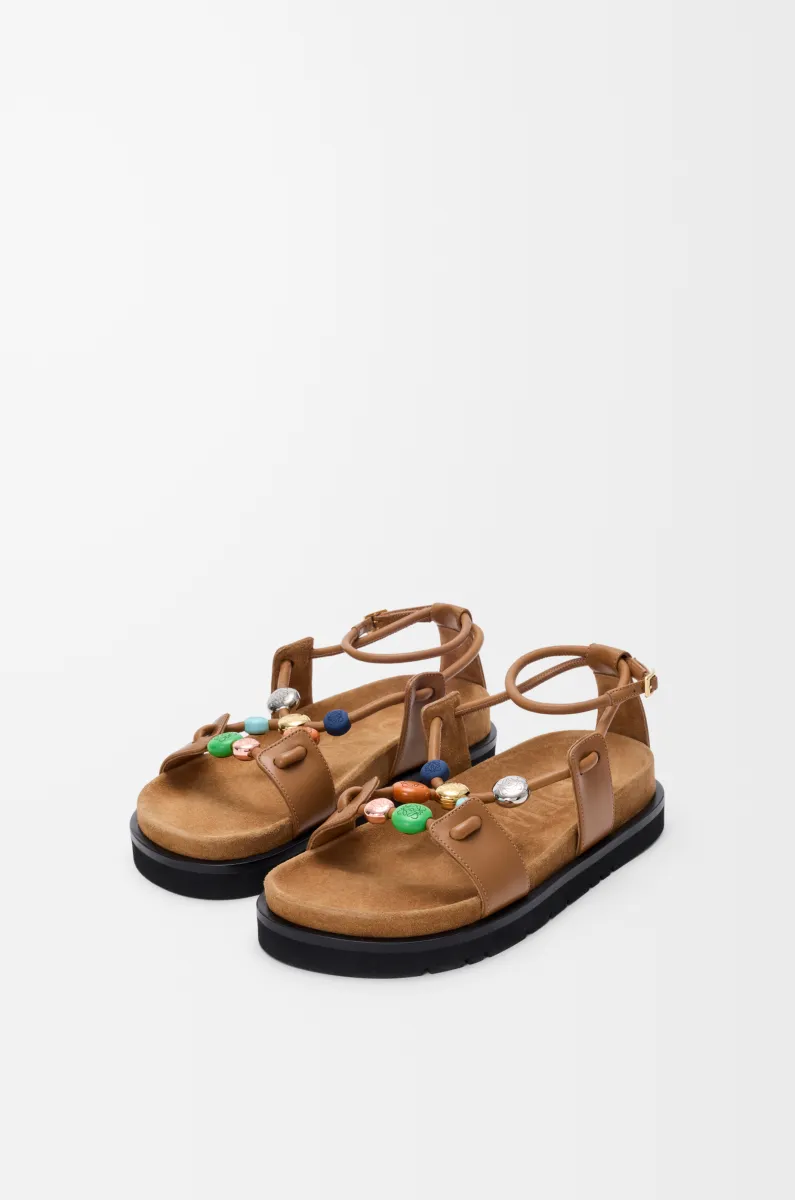 纳帕羊皮革 Pebble Beads fussbett 凉鞋