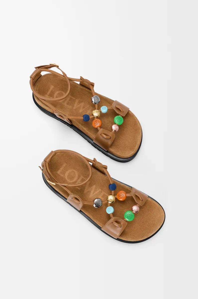 纳帕羊皮革 Pebble Beads fussbett 凉鞋