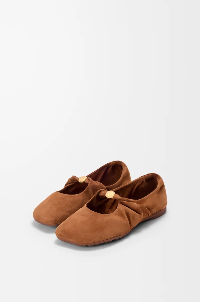 Pebble Soft ballerina in suede goatskin