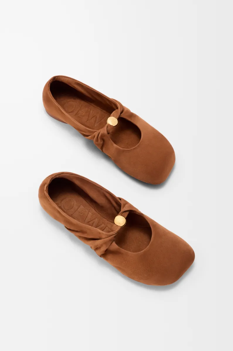 Pebble Soft ballerina in suede goatskin