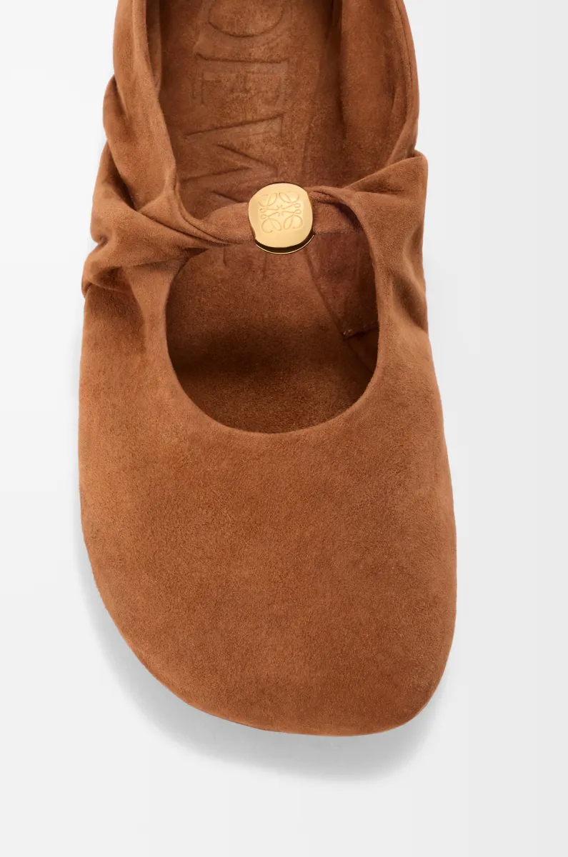 Pebble Soft ballerina in suede goatskin