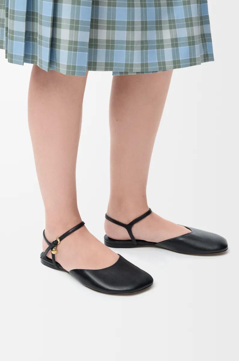 羊皮革 Toy 踝带芭蕾舞鞋