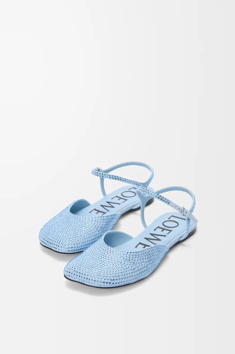 莱茵石绒面革 Toy 踝带芭蕾舞鞋