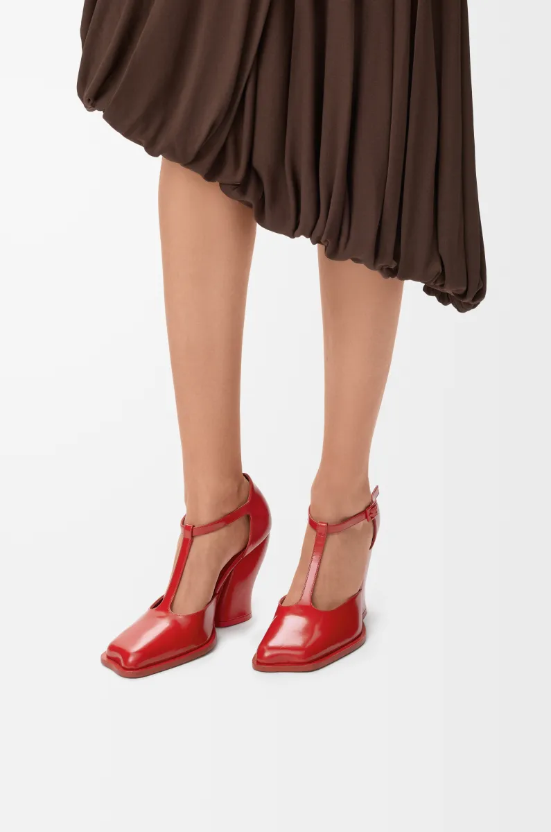 磨砂牛皮革 Onda T 型高跟鞋