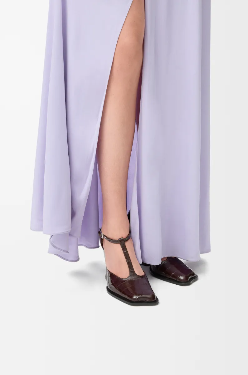 压纹牛皮革 Onda T 型高跟鞋