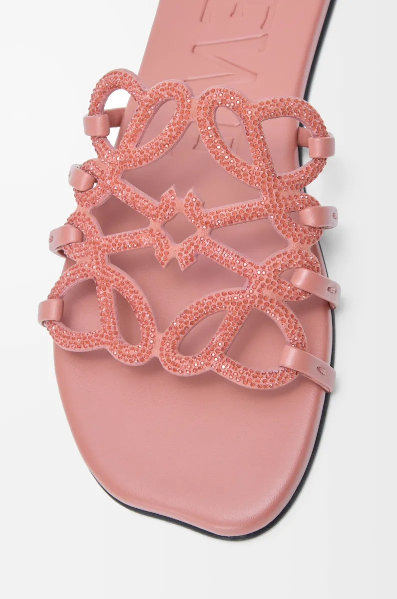 莱茵石绒面革 Petal Anagram 凉鞋