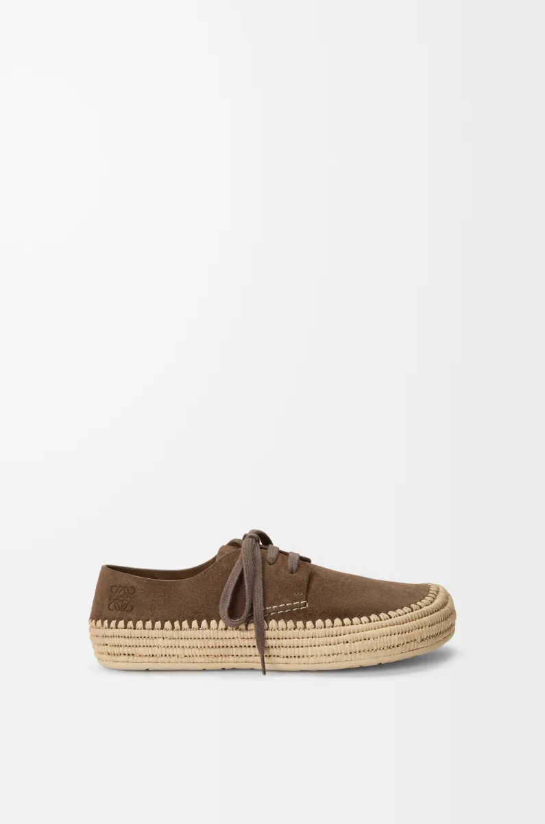 绒面革和拉菲草 Rio 系带鞋