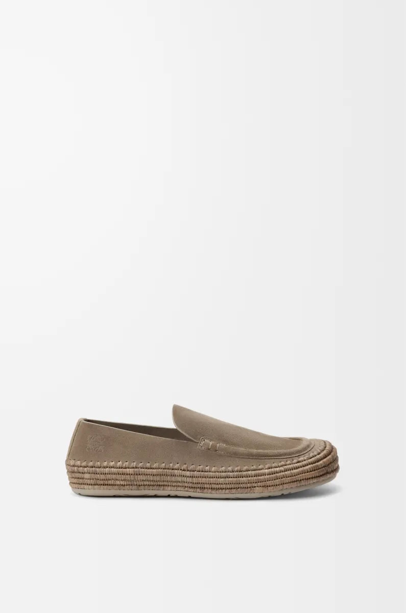 绒面革和拉菲草 Rio 乐福鞋