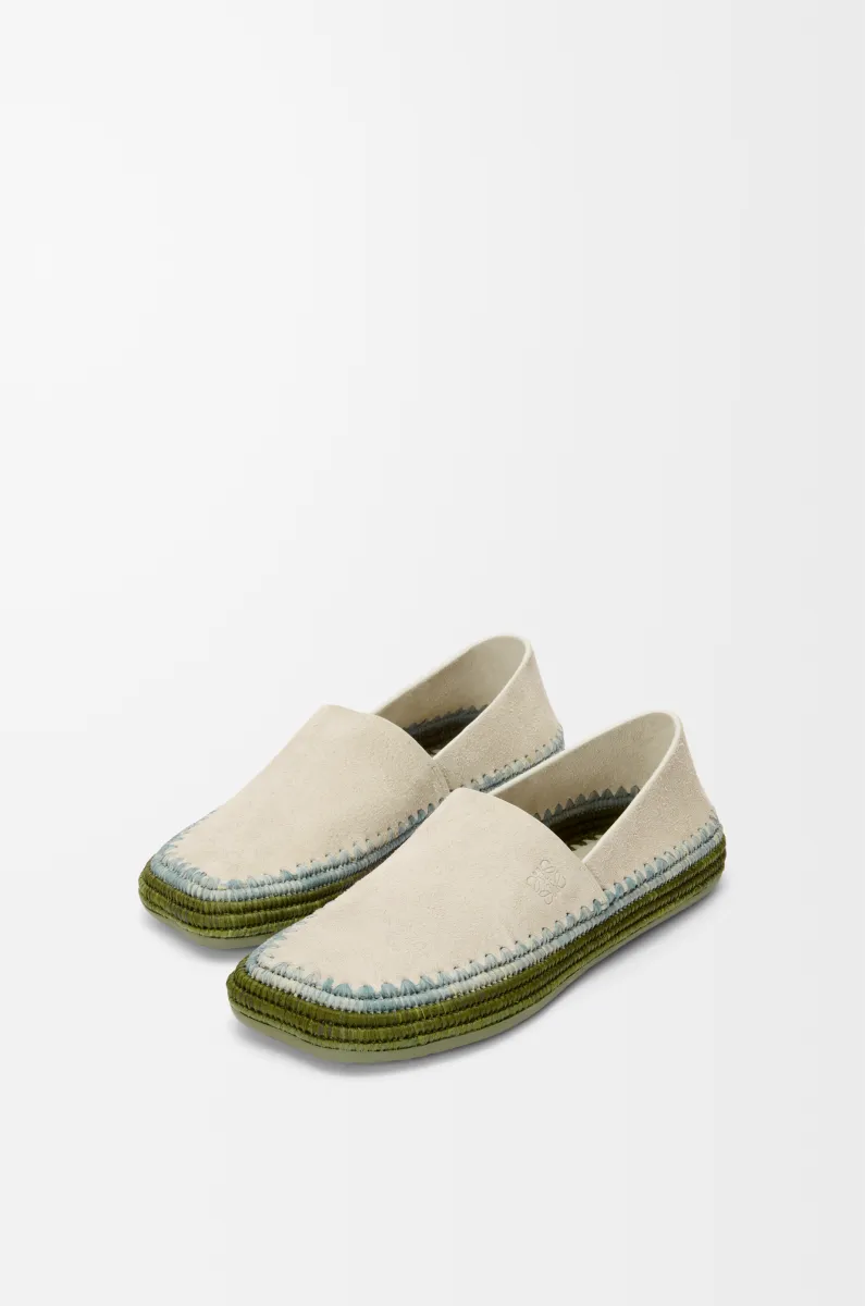 绒面革和拉菲草 Rio 拖鞋