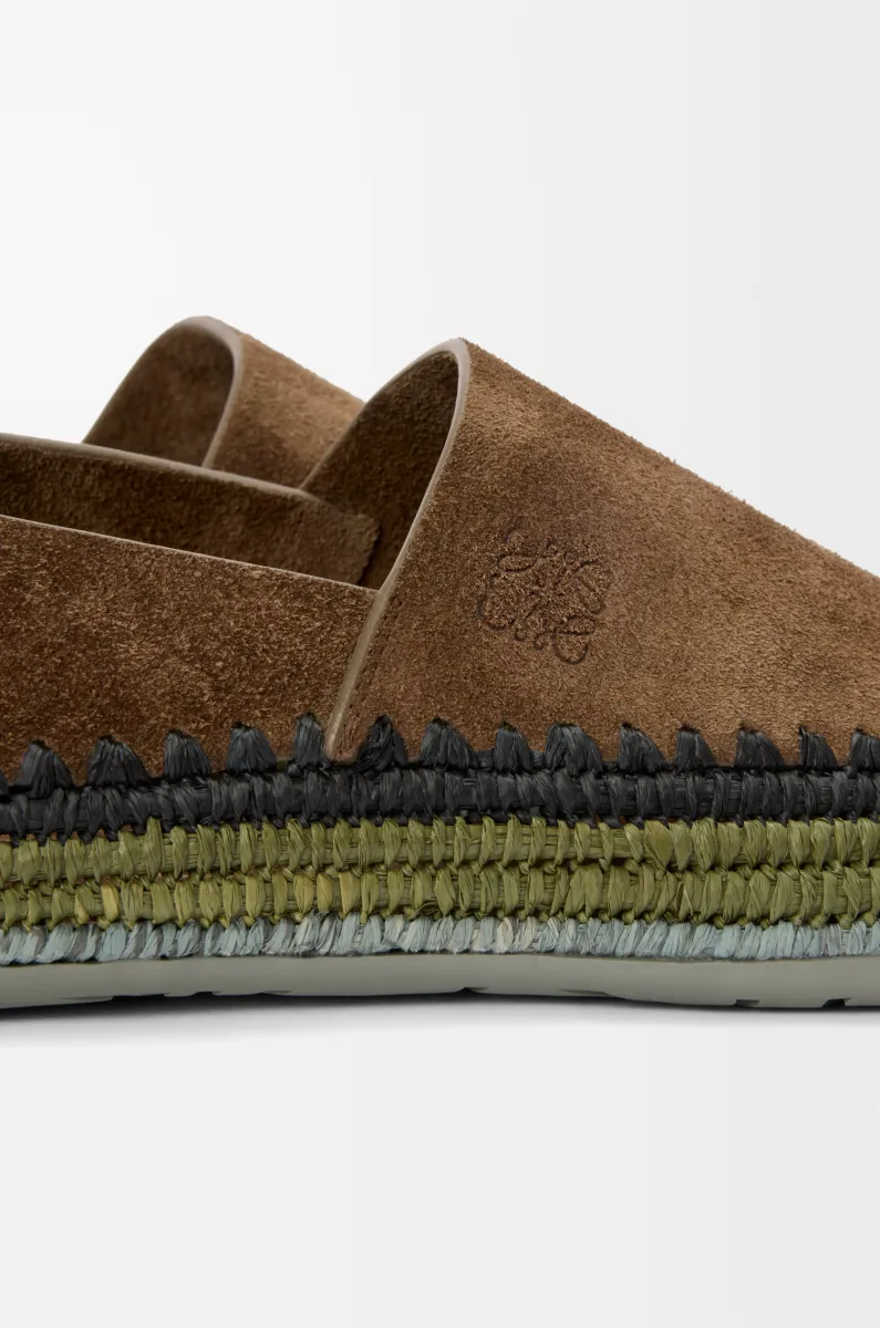 绒面革和拉菲草 Rio 拖鞋