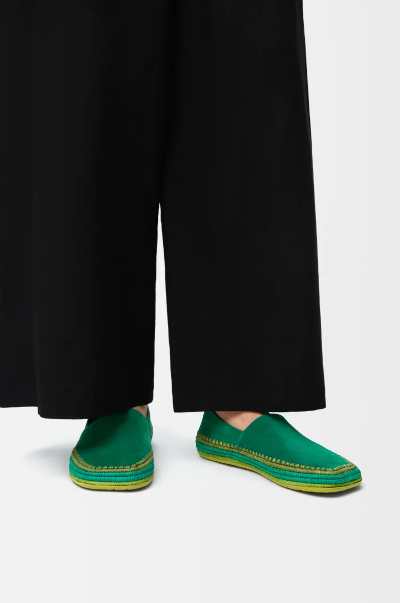 绒面革和拉菲草 Rio 拖鞋