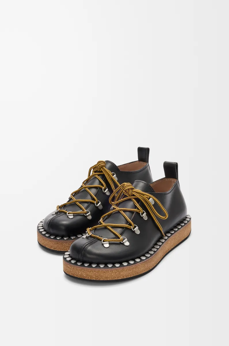 植鞣牛皮革铆钉系带鞋