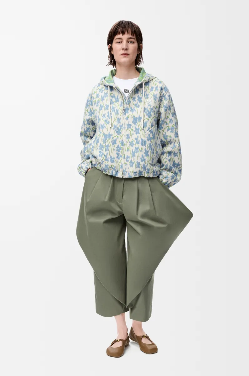 羊毛和棉质连帽夹克