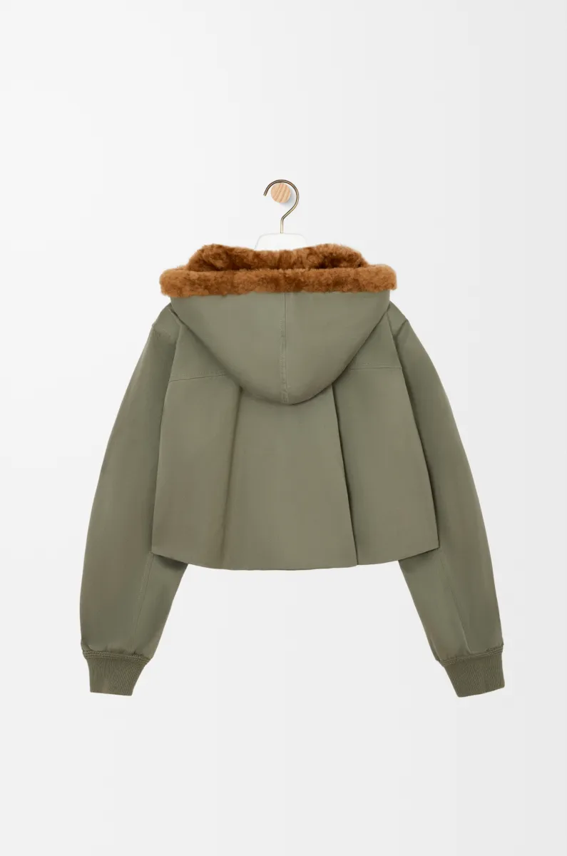 棉质短款派克大衣