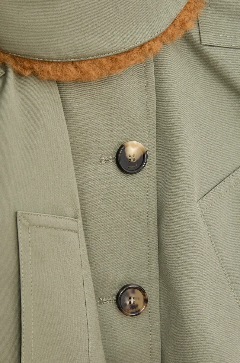 棉质短款派克大衣