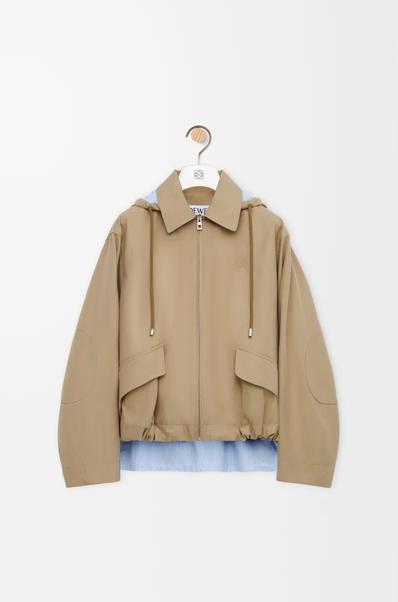 棉质连帽派克大衣