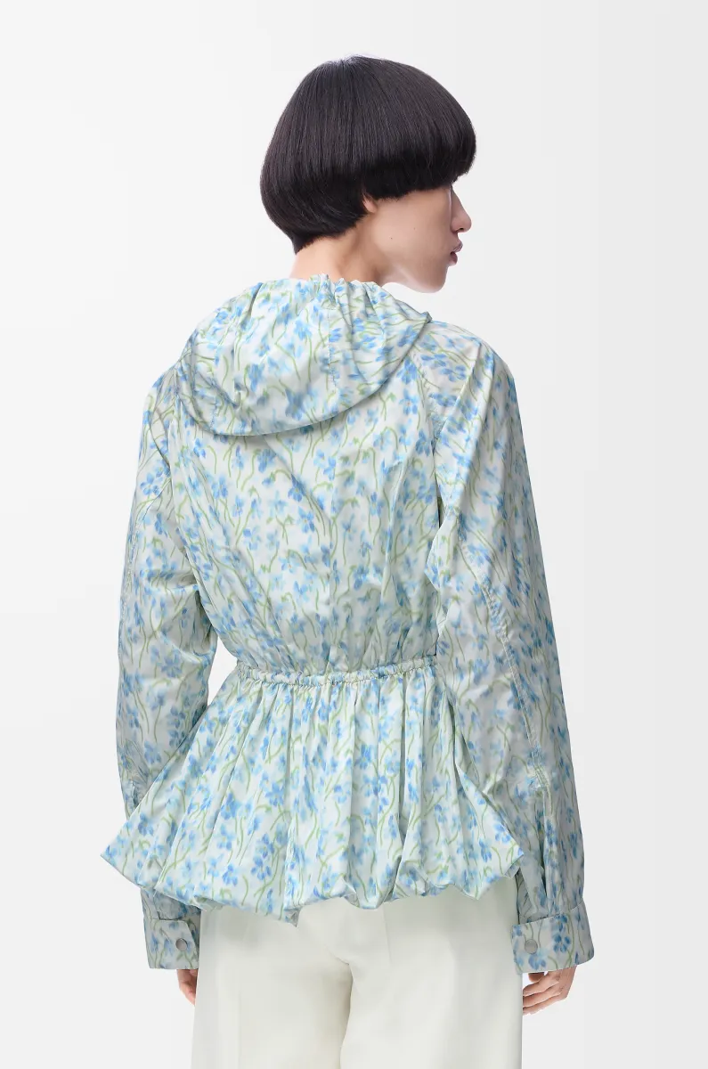 丝绸混纺塔夫绸连帽夹克