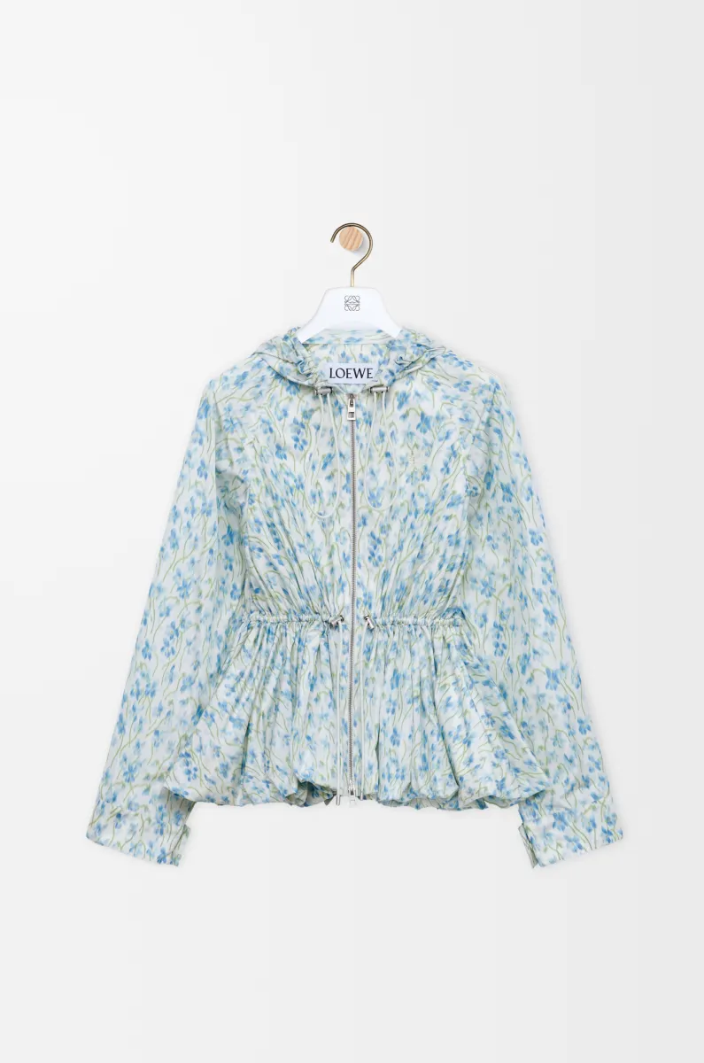 丝绸混纺塔夫绸连帽夹克