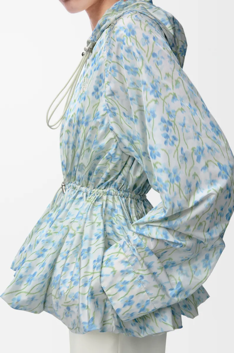 丝绸混纺塔夫绸连帽夹克