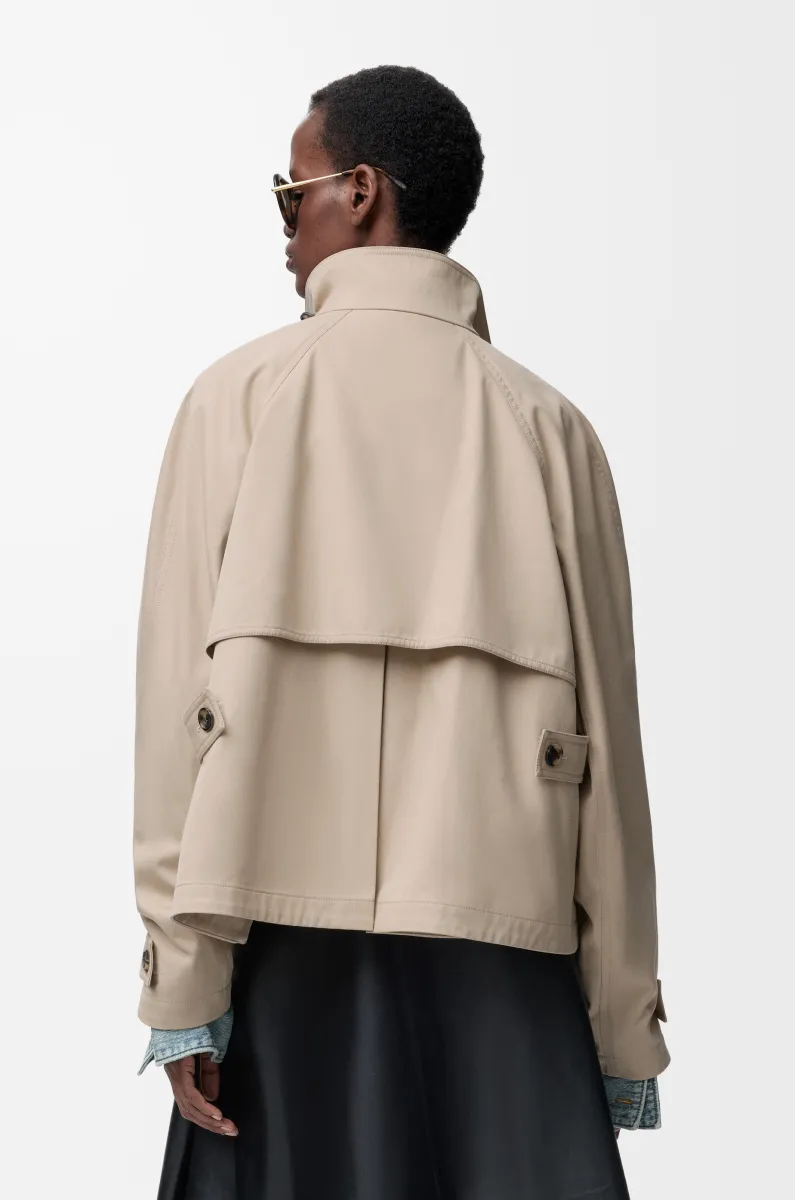 棉质和丝绸短款派克大衣